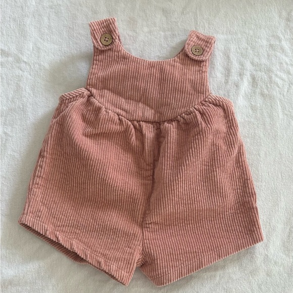 SOLD Mud Pie Pink Dusty Rose Corduroy Baby Overalls - Picture 1 of 4